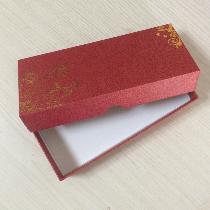 纸质喜庆礼品盒 礼品盒包装 礼盒包装 天地盖盒 尺寸185*80*32mm