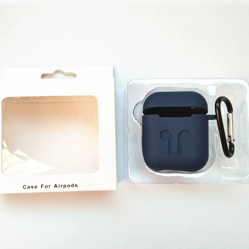 Силиконовый защитный чехол для AirPods, совместим с беспроводными наушниками, 13 цветов, карабин/крючок/верёвка