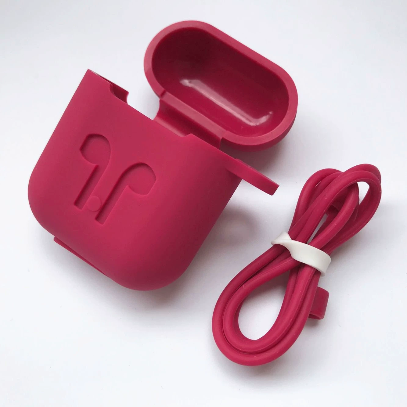 Силиконовый защитный чехол для AirPods, совместим с беспроводными наушниками, 13 цветов, карабин/крючок/верёвка