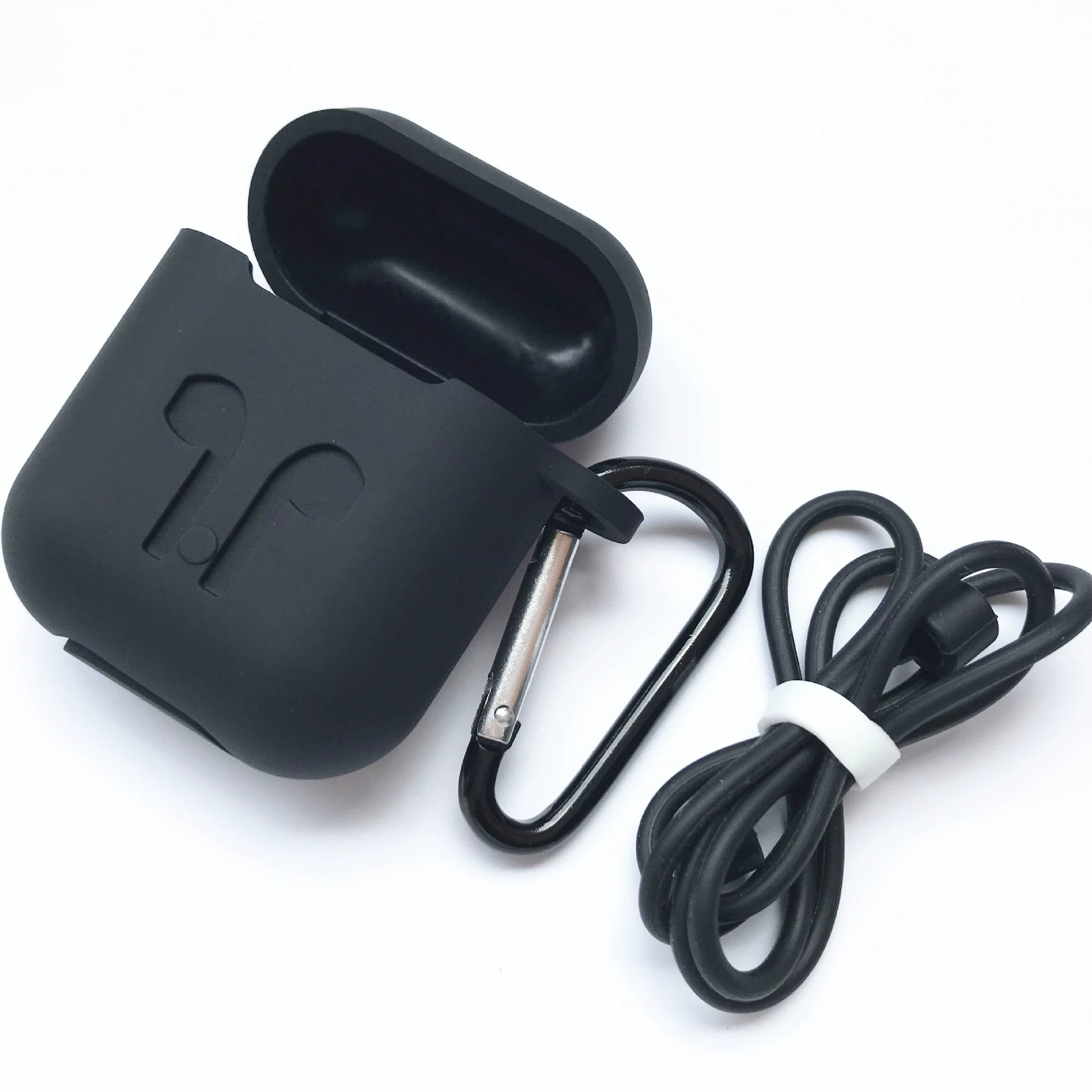 Силиконовый защитный чехол для AirPods, совместим с беспроводными наушниками, 13 цветов, карабин/крючок/верёвка