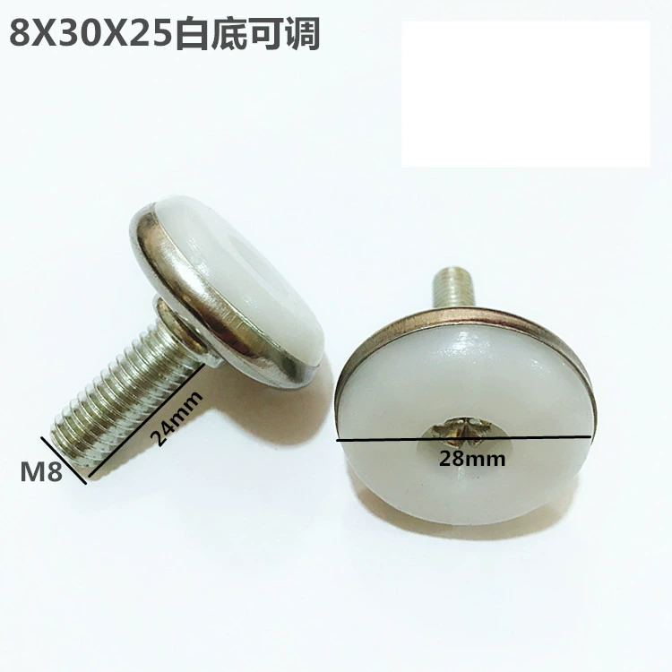 BaoLiShi Stainless Steel Adjustable Furniture Feet with White Base, M6/M8/M10 Threads, 15–40mm Heights
