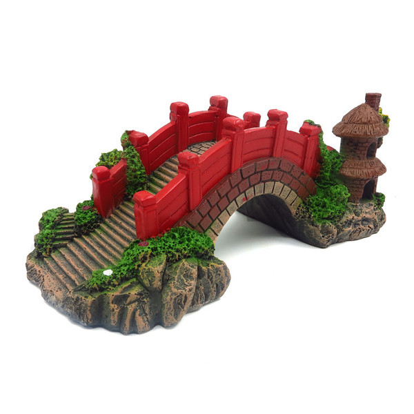 Simulation arch bridge large red stone arch bridge fish tank…