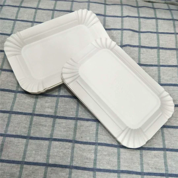 Одноразовые прямоугольные кексы бумажные тарелки на день рождения бумажные тарелки 250g Десерт тарелки для еды оптом