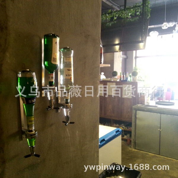 壁挂式铝合金单头定量鸡尾酒调酒西餐厅自助倒酒架聚会餐用分酒器