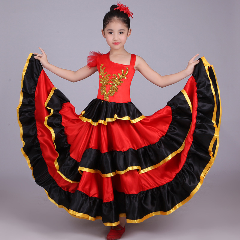 Children's Performance Costume Performance Costume Spanish Bullfighting Dance Big Dress Opening Dance Dress Stage Costume