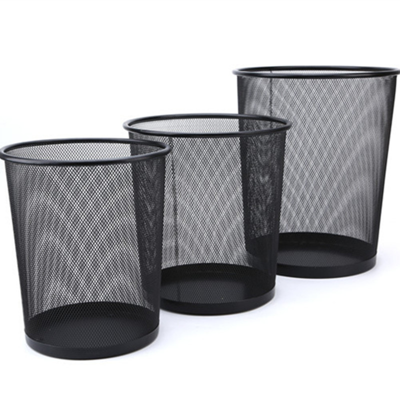 Barbed wire basket trash can Metal mesh surface trash can large, medium and small complete trash basket wastebasket
