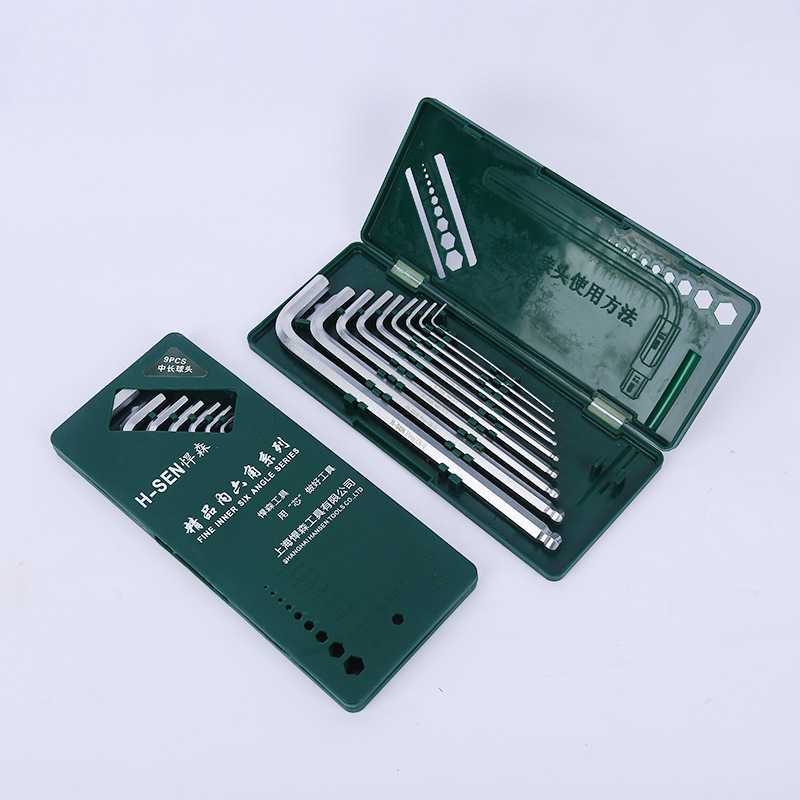 精品内六角铬钒钢/内六花套装扳手加长特长盒装加厚六边形