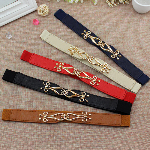 Spring and summer women's thin dress buckle elastic waistband women's fashion accessories thin elastic belt versatile one piece drop shipping