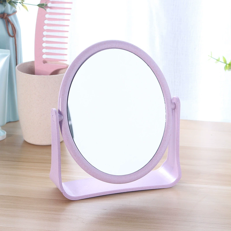 Single-sided high-definition makeup mirror Wheat, folding portable desktop, compact princess style