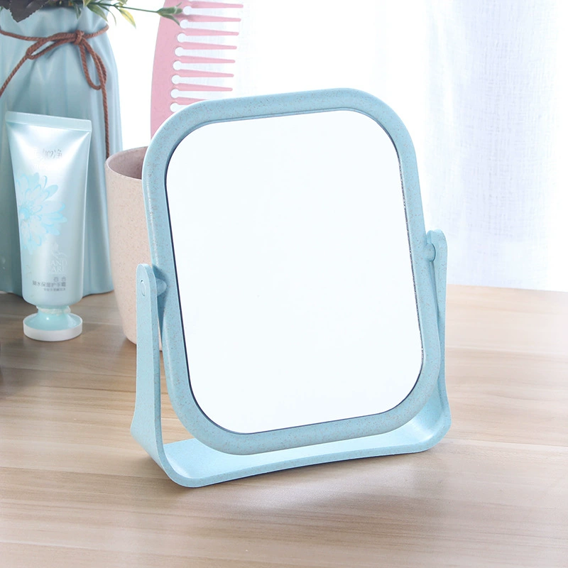 Single-sided high-definition makeup mirror Wheat, folding portable desktop, compact princess style