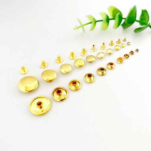 Manufacturer direct supply DIY single-sided rivet round with trumpet mouth rivet head nail wholesale, in stock, mother and son rivets, half copper
