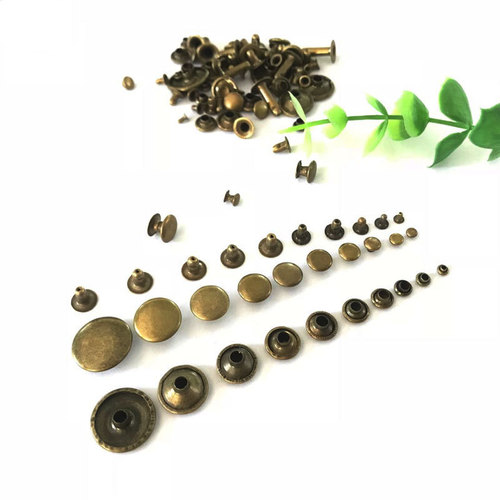 Manufacturer direct supply DIY single-sided rivet round with trumpet mouth rivet head nail wholesale, in stock, mother and son rivets, half copper