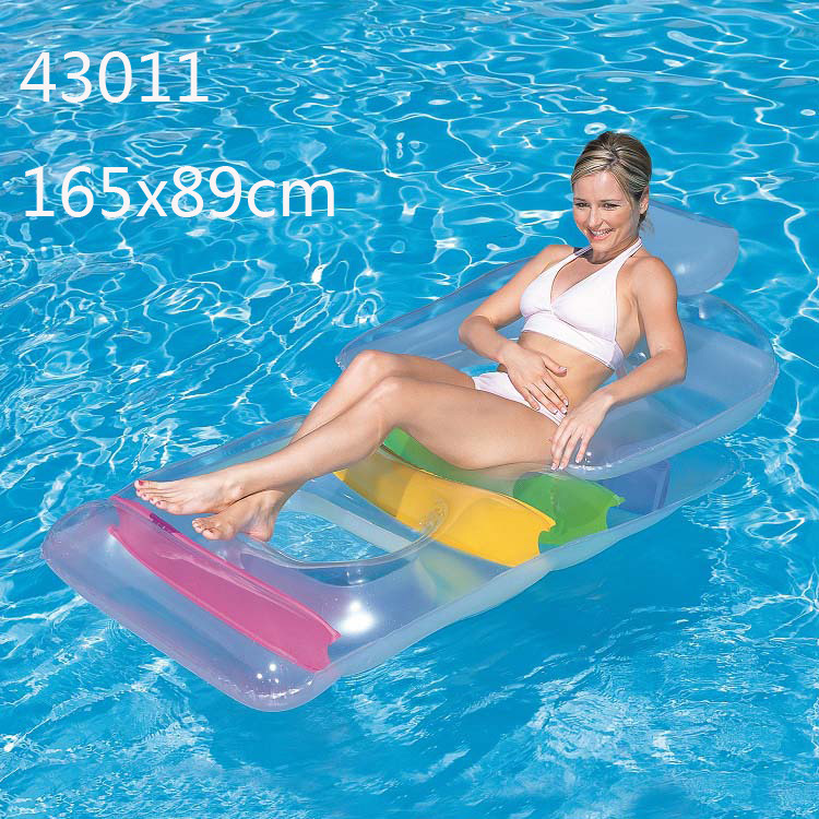 Cama flotante inflable de agua grande piscina para adultos silla de relajación cojín flotante con respaldo y portavasas