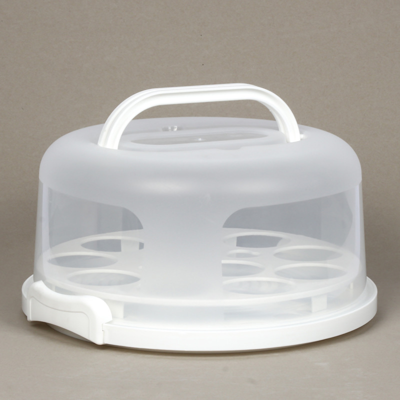 加厚6 8 10寸生日蛋糕盒子塑料PP便携式手提烘焙包装盒透明重复用