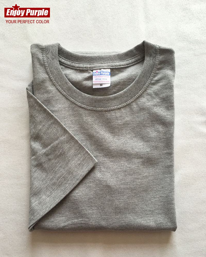 Verano refrescante de algodón puro color sólido cuello redondo manga corta Camiseta de moda pareja de hombres y mujeres 200g media manga blanca ins casual