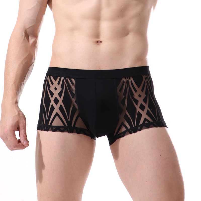 Tommy's New Summer Cool Transparent Mesh Men's Underwear Breathable Boxer Underwear Sex Boxer Pants