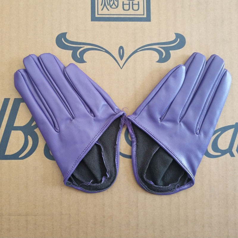 전체 손가락 반 손바닥 보라색