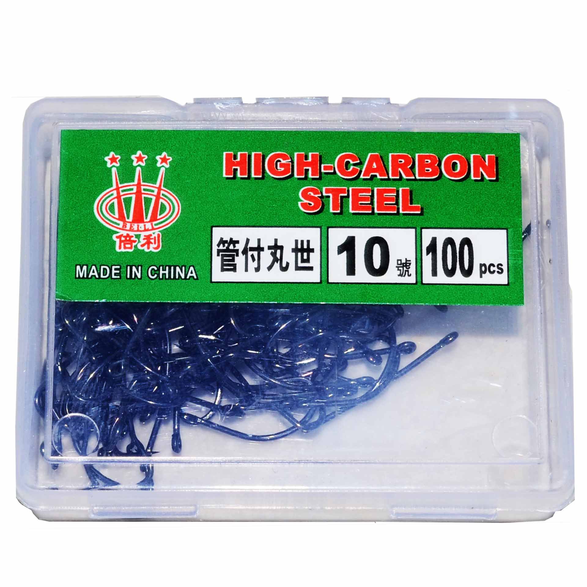 Beili fabricante Guan Fu Wan Shi gancho de pesca engranaje caja de plástico tira gancho colgando Caja 100 unidades