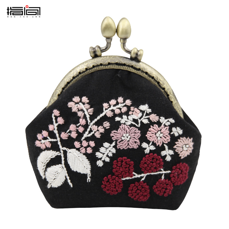 Jinhao tela de bolsillo Bolsa de Oro hecho a mano material de bricolaje bolsa de almacenamiento de flores de tela artesanía cartera