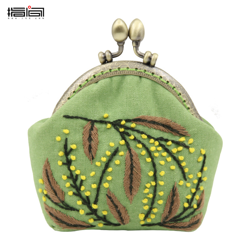 Jinhao tela de bolsillo Bolsa de Oro hecho a mano material de bricolaje bolsa de almacenamiento de flores de tela artesanía cartera