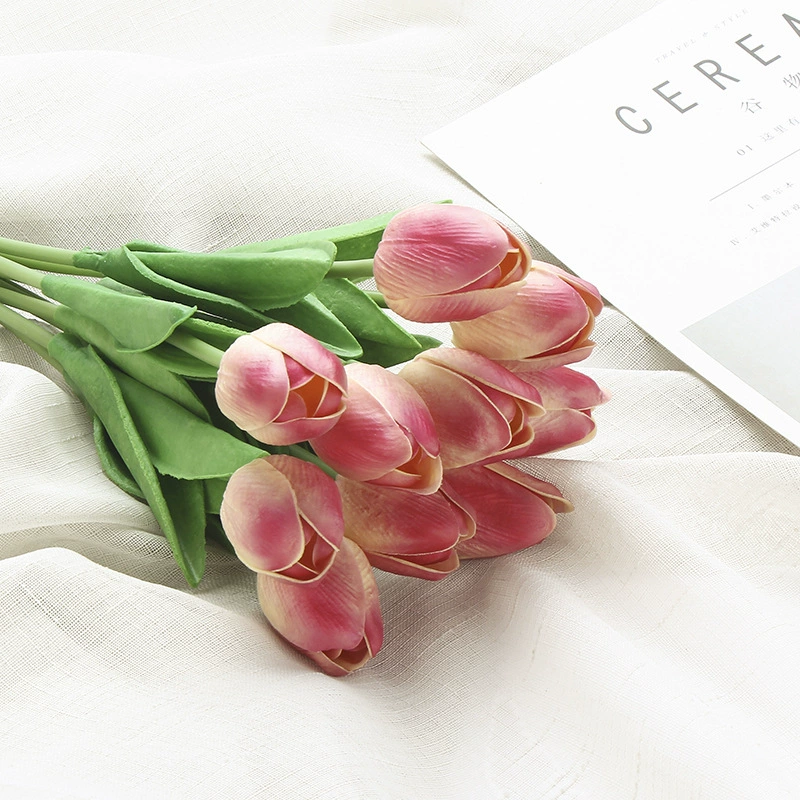 Artificial polyurethane tulip stem, realistic touch, wedding & home décor, lightweight 0.015 kg