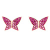 Agile golden earrings, micro incrustation, diamond encrusted, silver 925 sample, 18 carat, pink gold, Birthday gift