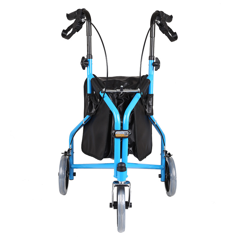 Fábrica Youbu ancianos rehabilitación auxiliar carro de compras plegable con freno ayuda para caminar tres ruedas