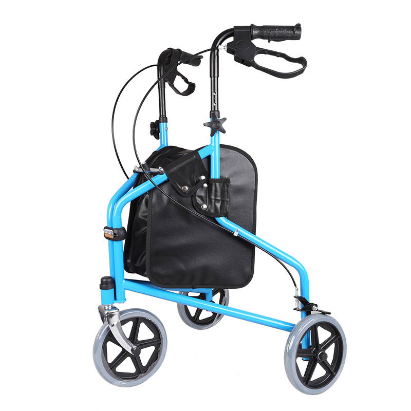 Fábrica Youbu ancianos rehabilitación auxiliar carro de compras plegable con freno ayuda para caminar tres ruedas
