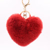 Fashionable plush keychain heart shaped for beloved, pendant, wholesale