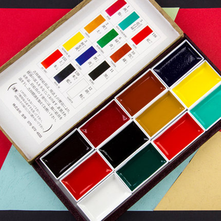 Japonés flor de cerezo traje de color auspicioso 12 color 24 color pintura tradicional pintura china pintura 48 color 60 color sólido acuarela