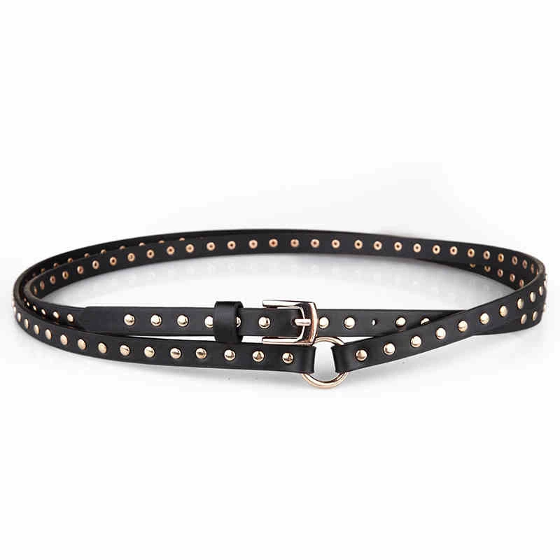 (Cross-border trading), fashionable black extra-long belt, European style, punk style