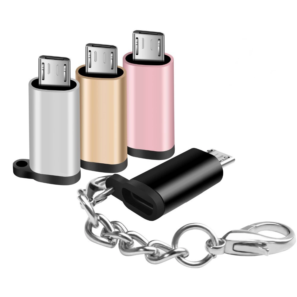 Adapter head Type-C female to Android male с цепью type-C to micro header header with chain