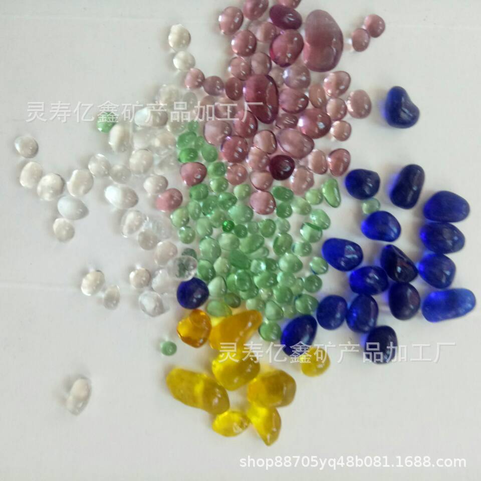 彩色玻璃砂颗粒多彩玻璃碎粒 彩色玻璃珠现货矿物