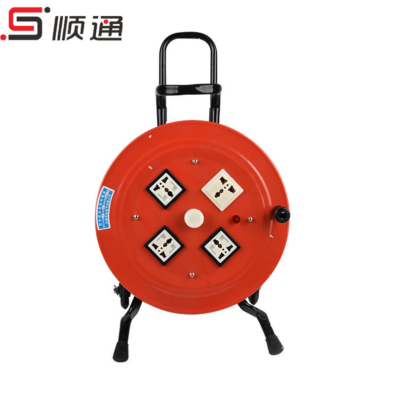 新品 移动卷线盘 220V托线盘50米手提拖线盘 2*4㎡绕线盘电缆盘