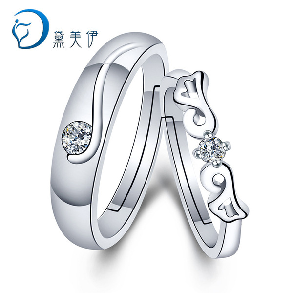 Fashionable one size wedding ring with zircon