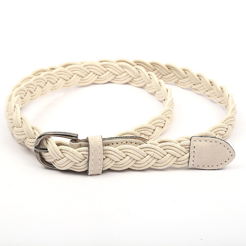 New style braided women's decorative pants belt thin casual woven belt dress decoration belt wholesale