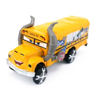 Модель Cars 3: жёлтый школьный автобус с рогами металл