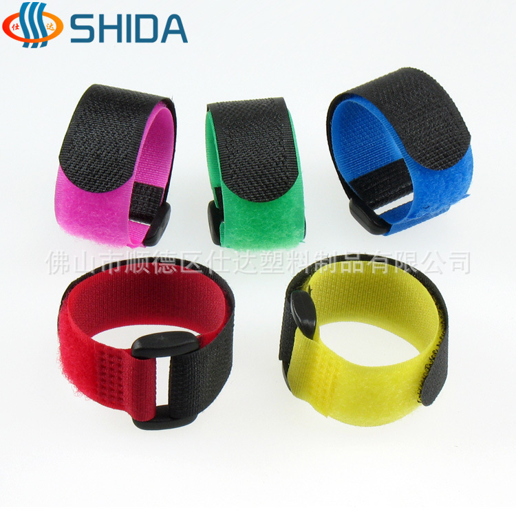 Shida hebilla inversa cinta de velcro nylon color modelo batería correa de velcro flejado Paquete de cable organizador