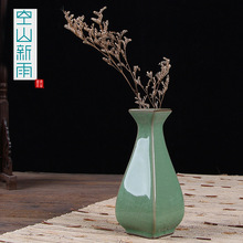 空山新雨 龙泉青瓷哥窑工艺品花瓶 创意陶瓷花器简约家居饰品摆件