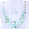 Universal turquoise crystal, mixed necklace and earrings, set, accessory, Aliexpress, wish