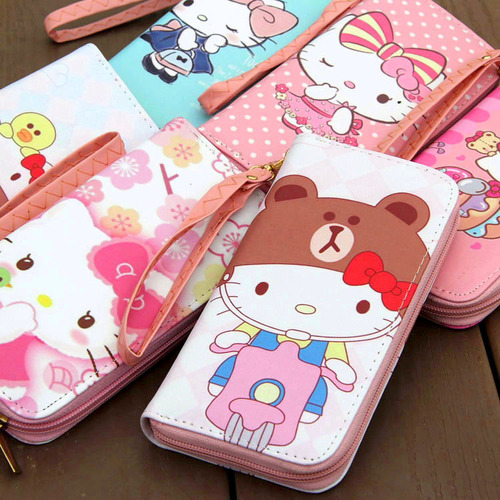 Taocaoyuan supplies Korean cartoon 6-inch mobile phone bag, ladies student wallet