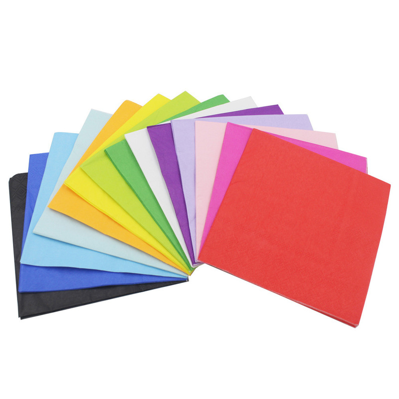 [In stock] Factory Direct color printing napkin facial tissue handkerchief disposable restaurant layout paper