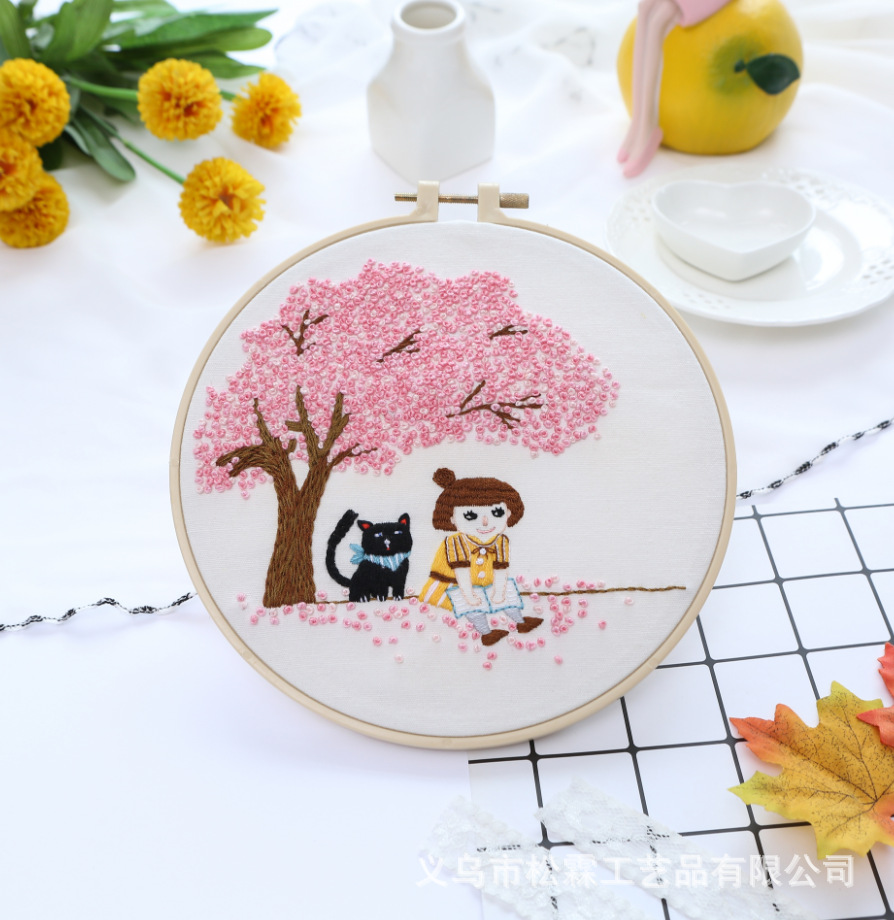 Directo de fábrica original hecho a mano DIY tela Europea bordado flor y hierba material paquete kit de costura bordado Europeo