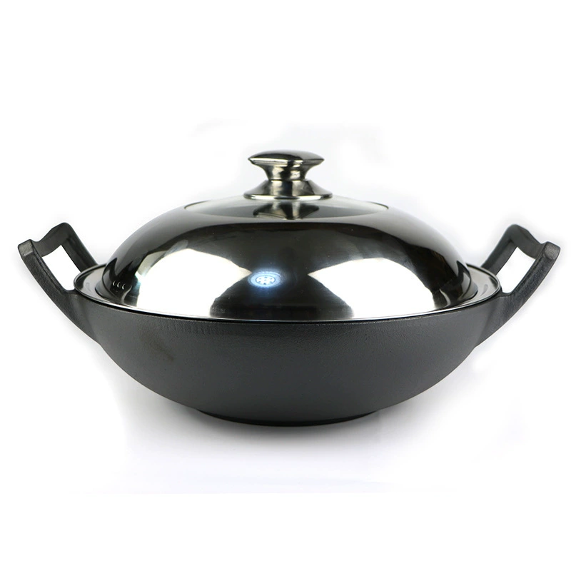 Фабричная оптовая cast iron pot 32 см сковорода для жарки бытовая коммерческая плоская сковорода - жарка на сковороде
