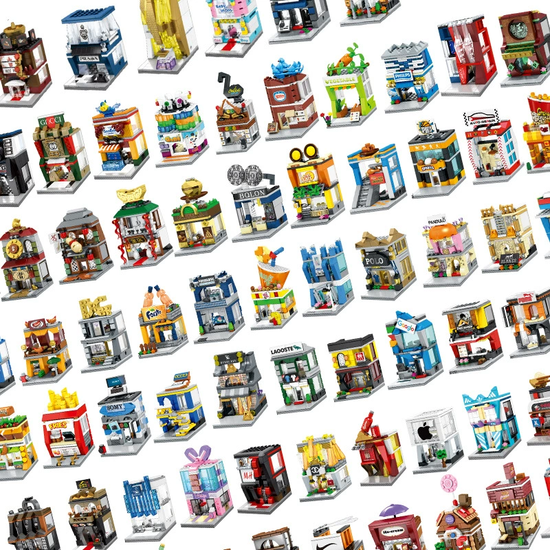 Small constructor, villa, plastic smart toy, bag, small particles, Birthday gift
