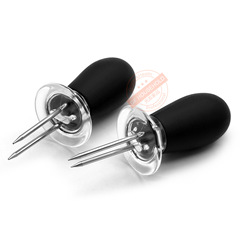 Stainless steel corn fork barbecue corn insert handle barbecue needle corn needle anti-scalding barbecue fork silicone fruit fork