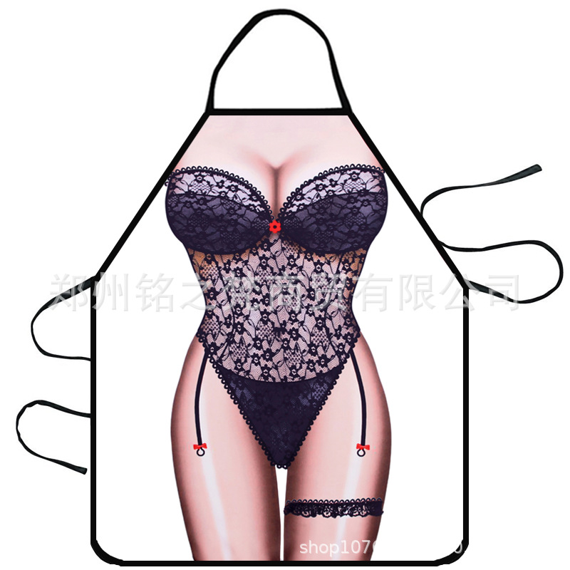 Suministro transfronterizo de Amazon Venta caliente creativa personalidad divertida impresa delantal músculo hombres sexy delantal suministro de la fábrica