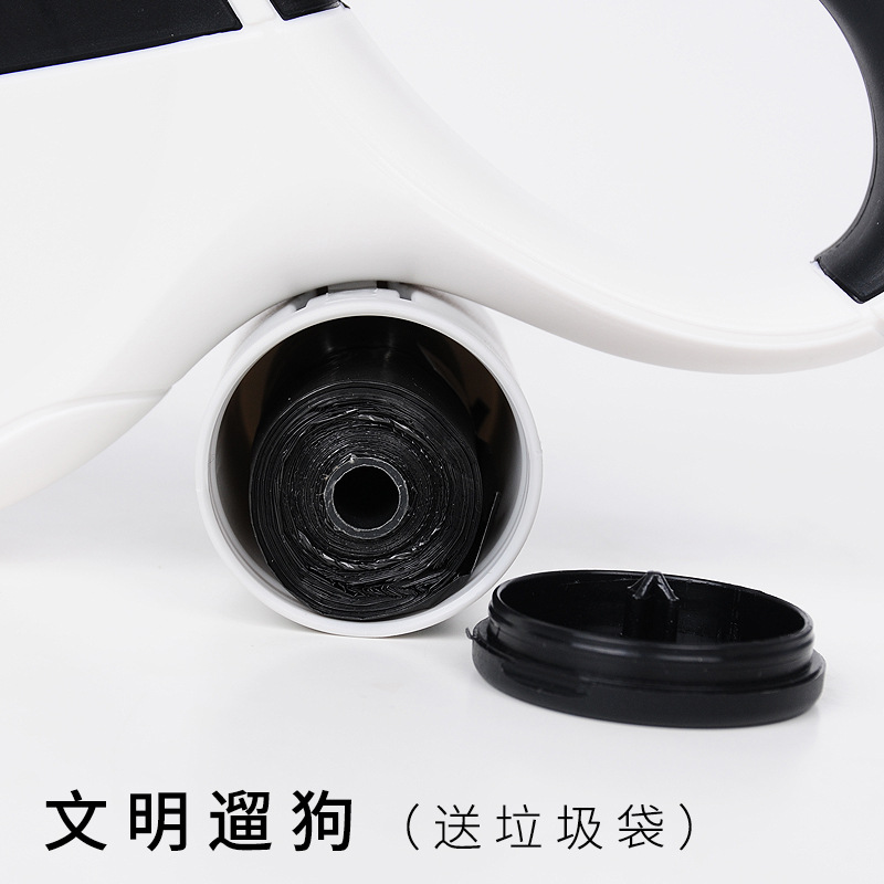 Dispositivo de tracción de perro retráctil automático dispositivo para caminar perro cuerda para caminar Amazon suministros para mascotas transfronterizos bolsa de basura cuerda de tracción
