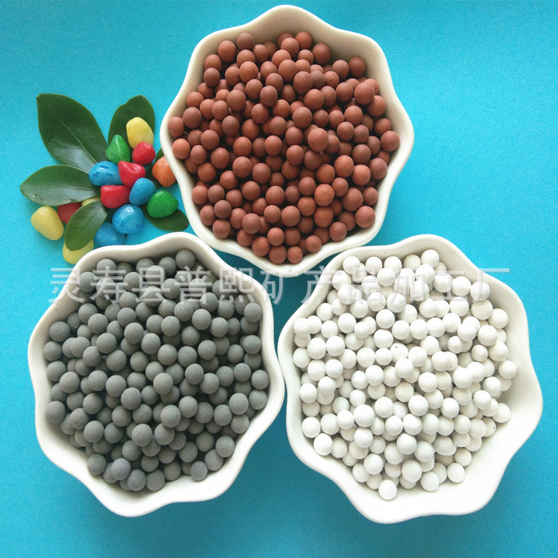 批发麦饭石球 净水过滤用红色麦饭石球 麦饭石颗粒