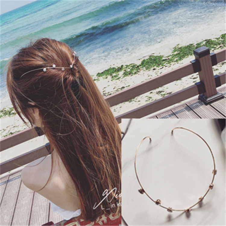 Nueva espalda-Usar rizador de pelo accesorios para el cabello moda dulce aleación rhinestone banda de pelo accesorios nupciales accesorios para la cabeza accesorios al por mayor